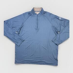 Johnnie-O Gainey Pullover Mens Large Blue Quarter Zip Performance Golf Shirt